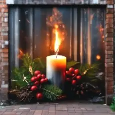 Обложка: Нейросеть - Твой образ нежный, и родной, огонь свечи в ночи дарил