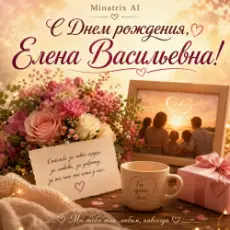 Обложка: Minatrix AI - С Днем рождения, Елена Васильевна!